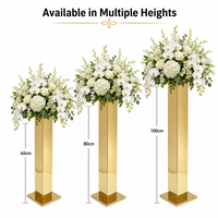 Élégant support de fleurs en or de luxe pour mariages et réceptions pour centres de table et lieux de célébration