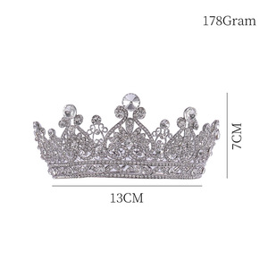 Nouvelle Couronne de Luxe Rétro Euro-Américaine pour Concours de Beauté, Style Baroque, avec Cristaux et Diamants, Grande Tiare Circulaire, Finition Soignée - Product Image 6