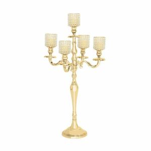 Candélabres en métal pour décoration de mariage, pièce centrale en laiton argenté, conçu en inde, haute vente - Product Image 5