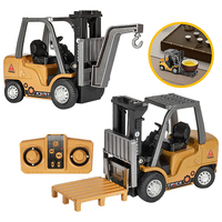 Mini modèle RC en plastique 1:64, chariot élévateur télécommandé 2.4G, jouet électrique pour enfants et adultes, avec chargeur de bureau, cadeau