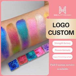 Poudre de maquillage chimique personnalisée MLM, 40 couleurs, paillettes, imperméable, fard à paupières métallique pressé, marque privée, chrome magnétique - Product Image 2