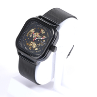 Montre Seiko pour homme en acier inoxydable, nouvelle mode 2022, logo personnalisé japonais, étanche, boîtier carré, style business, aiguilles noires