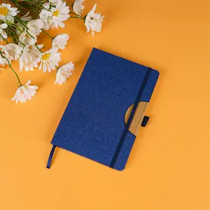 Hot Selling Cuadernos Special Design RPET Wrapped Hard Cover Notebook With Phone Holder Function