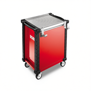 รถเข็นเครื่องมืออุสาหกรรมสีแดง ขนาด 10 นิ้ว พร้อมล้อและประตูล็อคได้ - Product Image 2