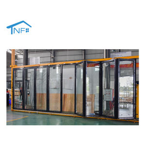 <span class=keywords><strong>Puerta</strong></span> de cristal plegable de aleación de aluminio de diseño moderno, puertas de acordeón impermeables para Villa, superficie acabada, Red de pantalla de fibra de vidrio - Product Image 4