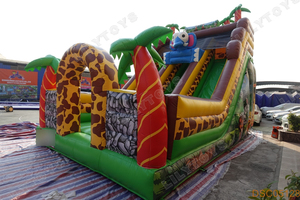 Glissade gonflable d'obstacles de la jungle <span class=keywords><strong>avec</strong></span> tunnel |   Aire de jeux gonflable commerciale en plein air - Product Image 5