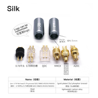 Slik Earphone Pins Plug Connector Adapter AC Baru Aluminium Alloy Hitam Perak Lubang 7mm