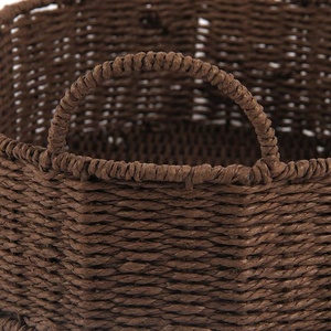 2pcs papaernatural giỏ dệt cỏ biển lưu trữ giỏ handwoven Rush cỏ giỏ với xử lý với kệ sắt - Product Image 5