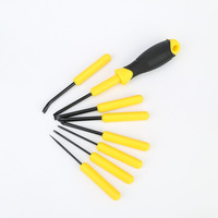 Set obeng pengganti CR-V, 9 buah gagang plastik alur lurus kait putar 8-in-1 multi-fungsi DIY perbaikan Manual Torx