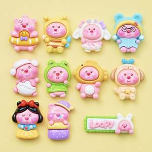 전화 케이스 헤어 클립에 대한 핑크 수지 매력 비버 Nutria DIY 장식 - Product Image 6