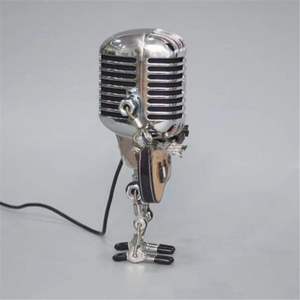 Wholesale 1PC Glow Model <b>Ornaments</b> Retro Decorations Robot Microphone for Playing Guitar <b>Desk</b> Lamp Home Decor Crafts - Product Image 2