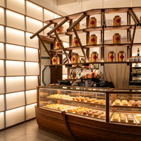Vitrine à gâteaux LED en verre sur mesure, design intérieur personnalisé