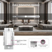 Conducteur LED CC 60w 30w + variateur 2 en 1, sortie 300mA à 2100mA, variateur mural intelligent 120vac pour éclairage LED intérieur