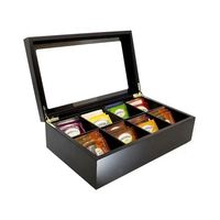 Boîte de rangement en bois de noyer noir pour thé, collection Jeddah KSA, idéale pour les coffrets de thé de qualité supérieure