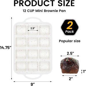 MUYULINS Factory 12-cup LFGB non-stick BPA Free metal reinforced frame square <b>silicone</b> cake pan American muffin tray <b>baking</b> - Product Image 5