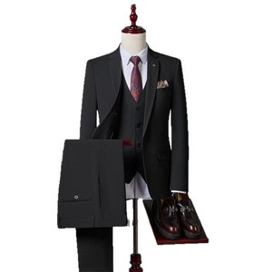 Costume d'affaires <span class=keywords><strong>homme</strong></span> sur mesure coupe ajustée 3 pièces anti-plis anti-bouloches, ensemble de costume <span class=keywords><strong>homme</strong></span> à col cranté simple boutonnage - Product Image 6