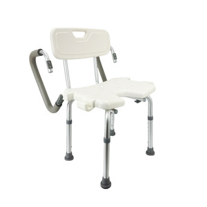 Adjustable Height Aluminum Alloy Bath Stool With Armrests And <b>Backrest</b> For Elderly And Pregnant Women Non Slip Shower Chair - Product Image 2
