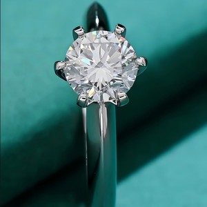 แหวนแต่งงานเพชรแล็บโกรว์ทองคำ 18K แบบคลาสสิกหกเม็ดทรงหรูหรา ขายส่ง - Product Image 4
