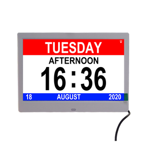 Nouvel arrivage 10 pouces station météo alarme médecine rappel jour Date <span class=keywords><strong>Alzheimer</strong></span> calendrier numérique horloges de bureau <span class=keywords><strong>pour</strong></span> personnes âgées - Product Image 4