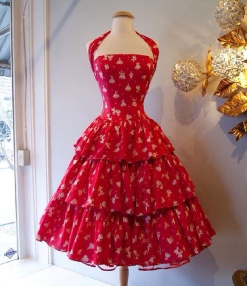 Custom High Quality Printed Design Vintage Dress