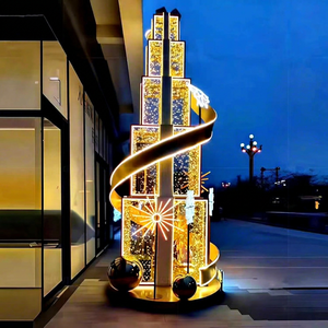 Lumière LED spirale à cadre ouvert motif sapin de Noël pour les paysages modernes des rues, des places publiques, des parcs et des espaces commerciaux festifs - Product Image 1