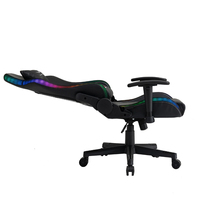 Chaise de jeu pliable de haute qualité pour joueurs, avec massage, en cuir PU, hauteur réglable, éclairage LED RGB, chaise d'ordinateur