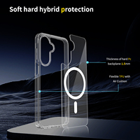 Coque de téléphone magnétique transparente pour Samsung Galaxy A17, fine, anti-rayures, TPU+PC, antichoc, compatible avec Samsung A07 A27 A37 A57