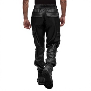 Pantalones Cargo Casuales de Cuero Ecológico para Hombre, Marca ELYSIAN INDUSTRIES, Cintura Elástica, Múltiples Bolsillos, Estilo Urbano, Transpirables - Product Image 2