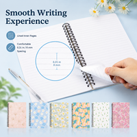 Carnet à spirale personnalisé, couverture florale rose Ginkgo, 6 motifs assortis, pages lignées, personnalisation de marque, OEM, ODM, commande en gros