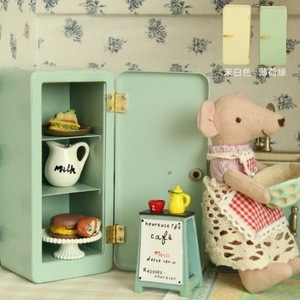 Mini Frigorifero in Metallo <span class=keywords><strong>Giocattolo</strong></span> per Bambini, Simulazione di Arredamento per Casa delle Bambole 1:12, Frigorifero in Miniatura per Scene BJD - Product Image 3