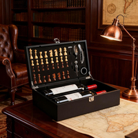 Coffret cadeau en bois et métal personnalisé et durable pour accessoires d'échecs, avec tire-bouchon et logo personnalisé pour entreprises