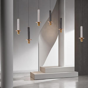 Lampada a Sospensione Moderna in Marmo Naturale Bianco e Nero per Cucina, Arredamento Casa, Bar e Isola - Product Image 4