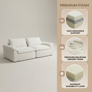 Canapé d'angle moderne et minimaliste en velours côtelé, ensemble de canapés pour appartement, hôtel, villa, salon, canapé rembourré durable et écologique en boîte - Product Image 5