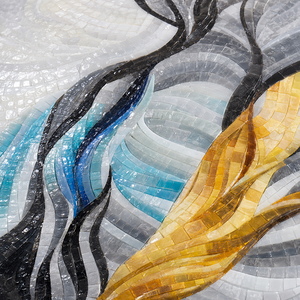 Bellissimo Mosaico Artistico di Lusso <span class=keywords><strong>in</strong></span> Vetro, Piastrelle Resistenti all'Usura Spesse 4mm per Rivestimenti Murali del Bagno - Product Image 4