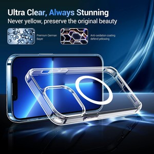 Custodia Magnetica Wireless di Lusso per <span class=keywords><strong>iPhone</strong></span> <span class=keywords><strong>11</strong></span> 12 13 14 15 16 Pro Max, <span class=keywords><strong>Cover</strong></span> <span class=keywords><strong>Trasparente</strong></span> in Acrilico e <span class=keywords><strong>Silicone</strong></span> per Samsung S23 S24 Plus Ultra - Product Image 5