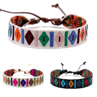 Style bohème ethnique coloré amitié tirer chaîne Bracelets réglable à la main macramé corde tissé Bracelet