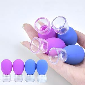 Silicone vácuo sucção rosto massagem copos anti celulite terapia linfática conjuntos para os olhos - Product Image 1