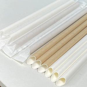 Pajitas de Papel Biodegradables para Té de Burbujas, Color Puro, Envueltas Individualmente, al por Mayor - Product Image 2