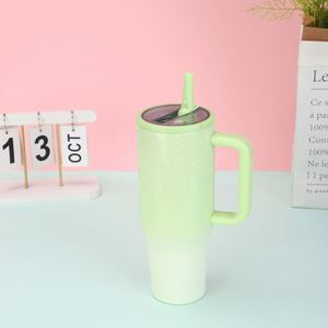 Nuevo Vaso Térmico de Acero Inoxidable de Doble Pared de 40 oz con Logotipo Personalizado, Asa y Pajita Plegable para Oficina, para Botellas de Agua - Product Image 5