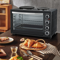 Four électrique domestique haute durabilité pour la cuisson du pain, des pizzas et du poulet, avec 2 plaques chauffantes