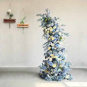 Sang Trọng Thủ Công Bụi Màu Xanh Lụa Hoa Trụ Cột Vòm Siêu Chất Lượng Cao Đẹp Đám Cưới Vòm Với Hoa Hồng - Product Image 3