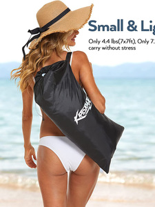 Tenda da Sole Portatile da Spiaggia con Palo in Ferro e Ancoraggio a Sabbia, Tenda da Campeggio Estiva, Ombrellone da Esterno - Product Image 3