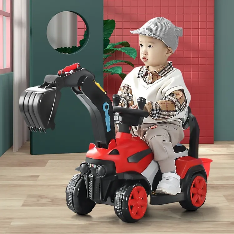 Manuel ve esnek kazma kolu ile hafif müzik/çocuk ekskavatör scooter/çocuklar araba binmek