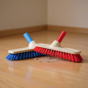 Scopa Buque-Florentine con Setole in Nylon Rosse e Blu, Manico in Plastica Resistente per Pulizia Pavimenti - Product Image 3