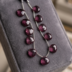 Perles de prière Rozrin en cristal facetté en forme de goutte d'eau, ovales violettes polies, fournitures de bijouterie de luxe - Product Image 2