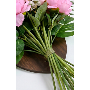 <b>Artificial</b> Pink Rose and Daisy <b>Bouquet</b> Decorative Wreath and Swag Floral Arrangement for Home Wedding Wall Decor - Product Image 5