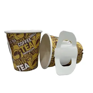 China Wholesale Disposable Customized 7 8b 9 oz Coffee Paper Cup with Handle