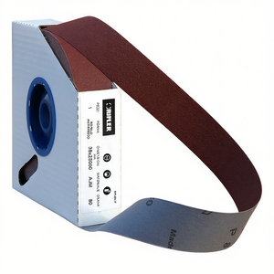 Bande abrasive Fervi 39x2500mm grain 80 en oxyde d'aluminium pour le polissage du métal et du bois - Product Image 2