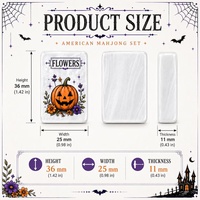 Jeu de Mahjong Américain en Acrylique Thème Sorcière Citrouille Fantôme Halloween – Jeu de Société pour Fêtes, Cadeau, En Stock, Vente en Gros