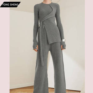 Ensemble 2 Pièces D'automne Et D'hiver Pour Femme - 100 % Laine